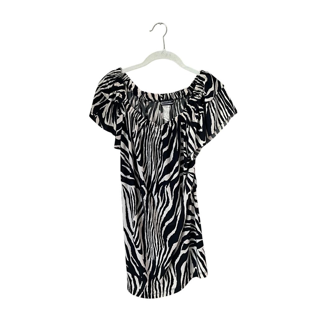 Roommates Zebra Print Stretch Top: 90s, Y2K